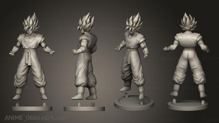 Anime (Saiyan Goku, ANIME_0860) 3D models for cnc