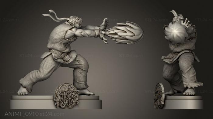 Anime (Street Fighter Ryu, ANIME_0910) 3D models for cnc