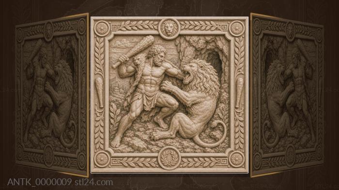 Labor of Hercules - Nemean lion and club 3d STL model