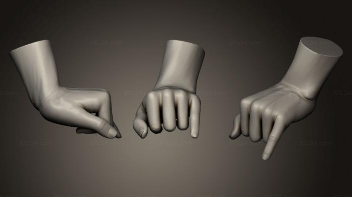 Анатомия скелеты и черепа (Женская рука с оттопыренным пальцем, ANTM_0098) 3D модель для ЧПУ станка