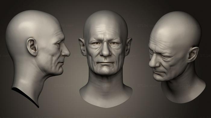 Anatomy of skeletons and skulls (Male Head Sculpt 033, ANTM_0159) 3D models for cnc