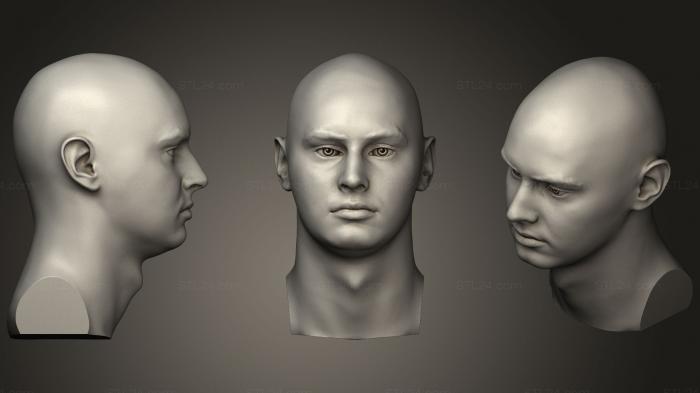 Anatomy of skeletons and skulls (Caucasian teen male head scan, ANTM_0343) 3D models for cnc