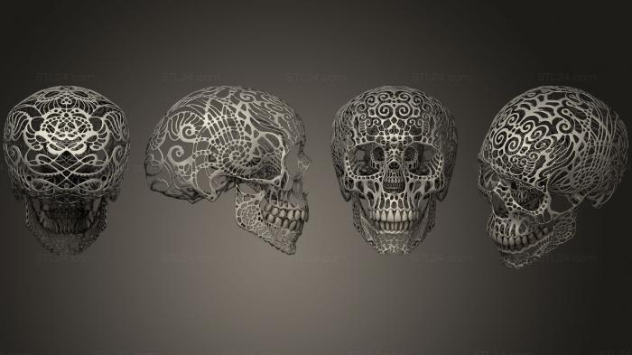 Анатомия скелеты и черепа (Crania Anatomica Филигранная двоичная, ANTM_0366) 3D модель для ЧПУ станка