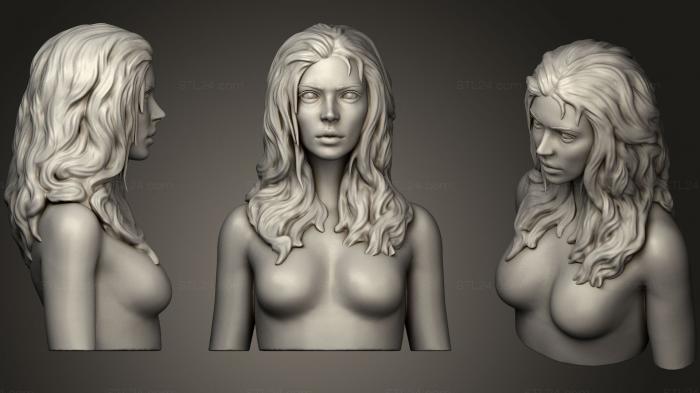 Анатомия скелеты и черепа (Женский бюст с волосами, ANTM_0445) 3D модель для ЧПУ станка
