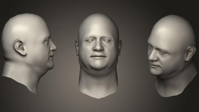 Anatomy of skeletons and skulls ( base head fat man, ANTM_0553) 3D models for cnc