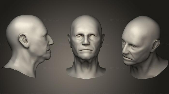 Анатомия скелеты и черепа (Общая скульптура головы старика, ANTM_0559) 3D модель для ЧПУ станка