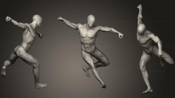 Анатомия скелеты и черепа (Мужская скульптура всего тела 16, ANTM_0813) 3D модель для ЧПУ станка
