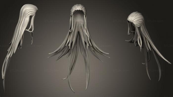 Anatomy of skeletons and skulls (Printable Stylized Hair 0834, ANTM_0951) 3D models for cnc