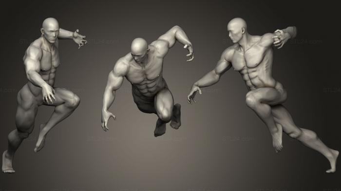 Анатомия скелеты и черепа (Поза фигуры супергероя 3, ANTM_1101) 3D модель для ЧПУ станка