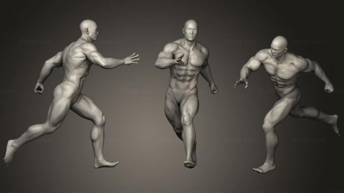 Анатомия скелеты и черепа (Поза фигуры супергероя 230, ANTM_1104) 3D модель для ЧПУ станка