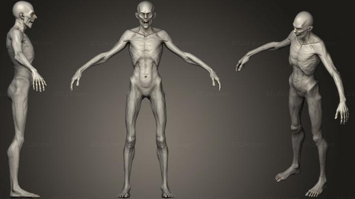 Anatomy of skeletons and skulls (Zombie Zbrush Sculpt, ANTM_1151) 3D models for cnc