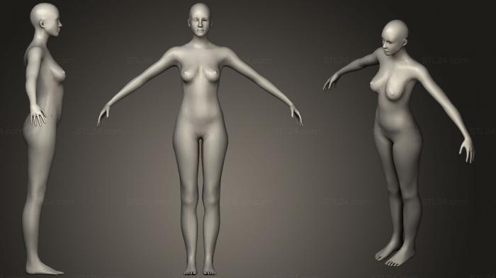 Анатомия скелеты и черепа (Женский скелет с кожей, ANTM_1192) 3D модель для ЧПУ станка