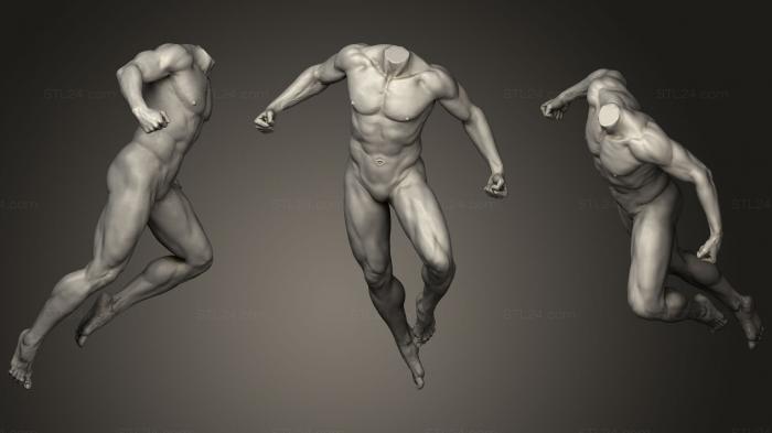 Anatomy of skeletons and skulls (Male Full Body Sculpt Pose 10, ANTM_1247) 3D models for cnc