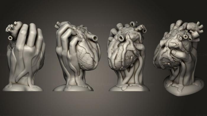 Анатомия скелеты и черепа (Раздавленное Сердце Валентинки V1 Все Едино С Кровью, ANTM_1390) 3D модель для ЧПУ станка