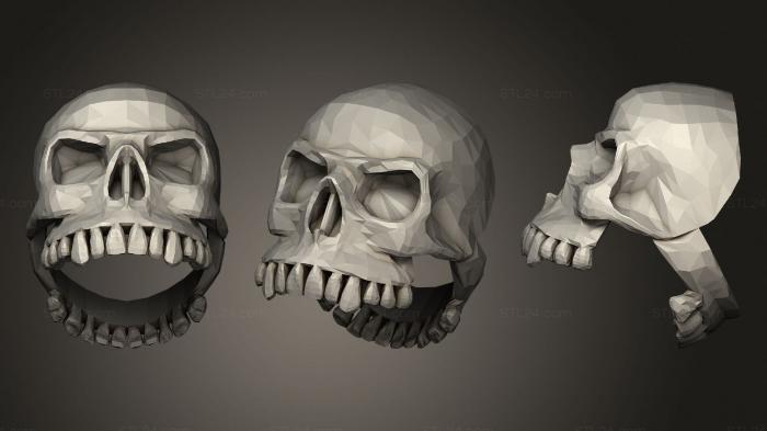 Anatomy of skeletons and skulls (Dasaki skull ring, ANTM_1395) 3D models for cnc