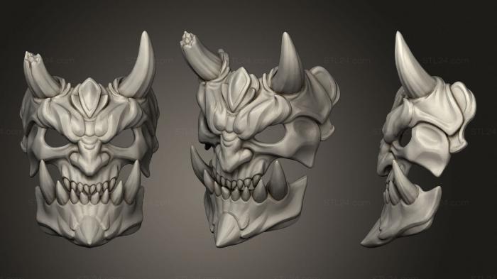 Anatomy of skeletons and skulls (Demon mask, ANTM_1401) 3D models for cnc