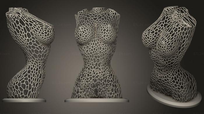 Анатомия скелеты и черепа (Ремикс на женское тело в стиле Voronoi версия 4, ANTM_1430) 3D модель для ЧПУ станка
