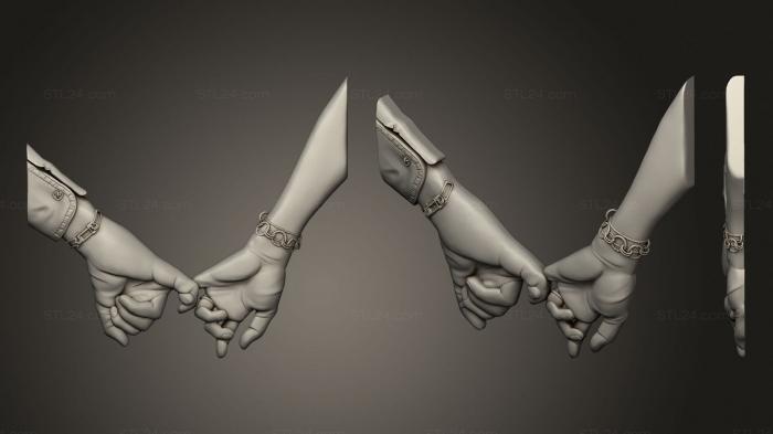 Anatomy of skeletons and skulls (Hands in hand pinky style, ANTM_1455) 3D models for cnc
