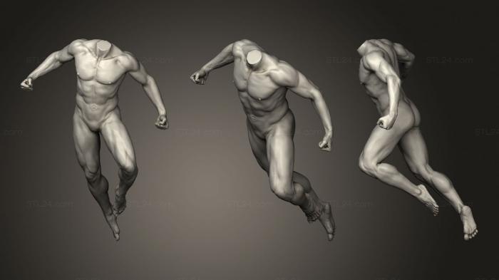 Anatomy of skeletons and skulls (Male Full Body Sculpt Pose 10, ANTM_1522) 3D models for cnc
