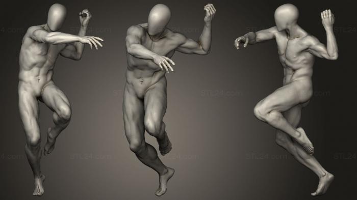 Анатомия скелеты и черепа (Скульптурная Поза для Всего мужского Тела 12, ANTM_1523) 3D модель для ЧПУ станка