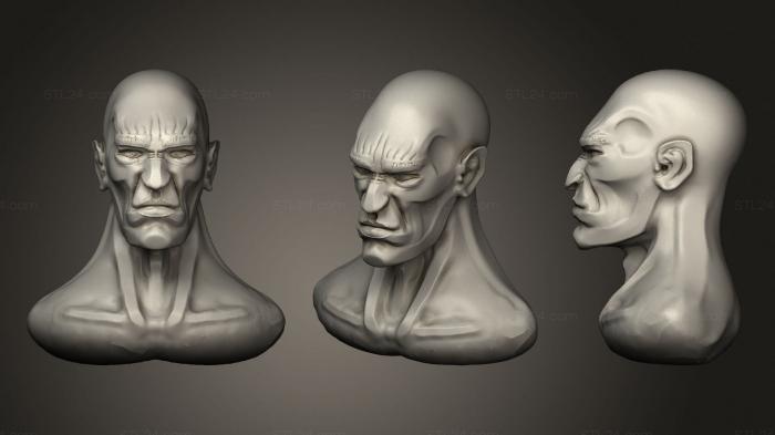 Анатомия скелеты и черепа (Мультяшный стиль мужской головы, ANTM_1531) 3D модель для ЧПУ станка
