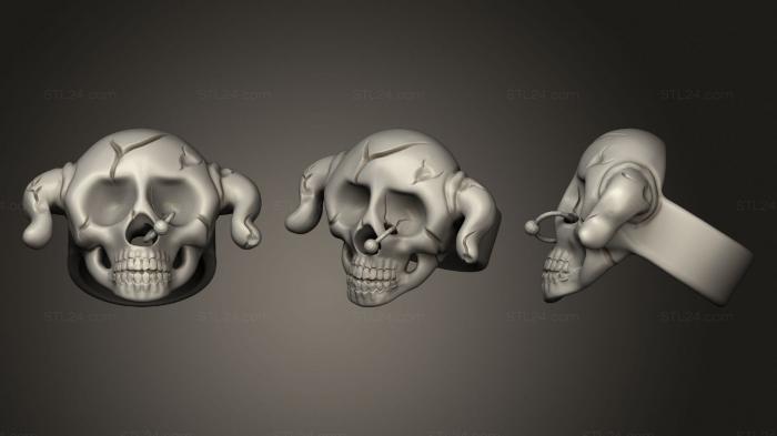 Анатомия скелеты и черепа (Мерзкое Кольцо в Виде Черепа, ANTM_1562) 3D модель для ЧПУ станка