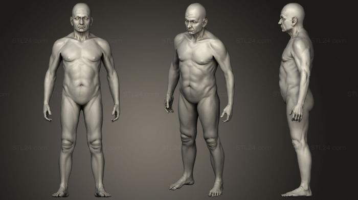 Anatomy of skeletons and skulls (Old Man Basemesh, ANTM_1566) 3D models for cnc