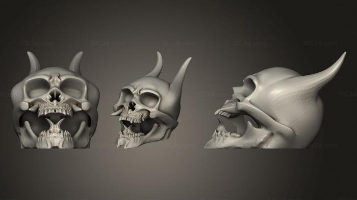 Anatomy of skeletons and skulls (Oni Skull, ANTM_1567) 3D models for cnc