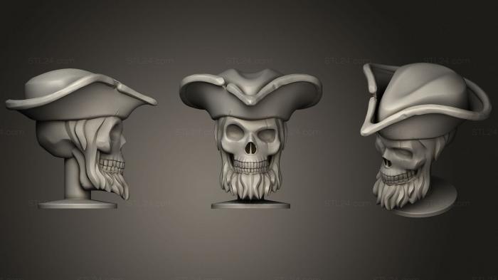 Анатомия скелеты и черепа (Пиратский Череп, ANTM_1577) 3D модель для ЧПУ станка