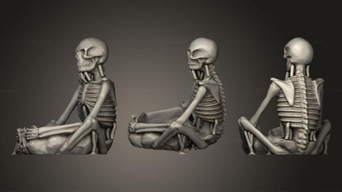 Анатомия скелеты и черепа (Скелет- подсвечник, ANTM_1618) 3D модель для ЧПУ станка