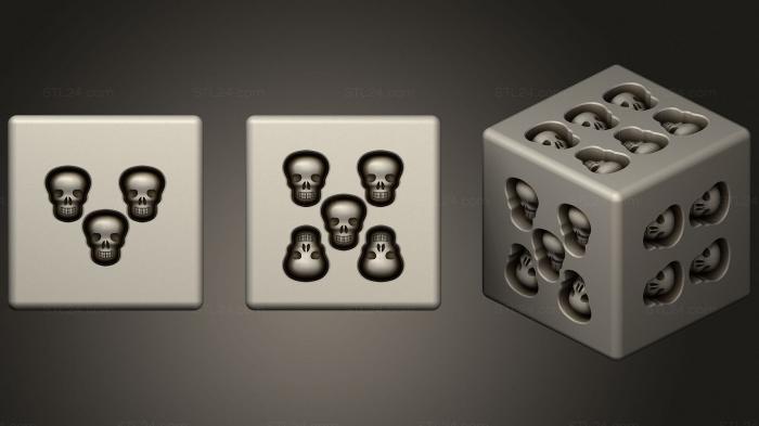 Anatomy of skeletons and skulls (Skull Dice, ANTM_1638) 3D models for cnc