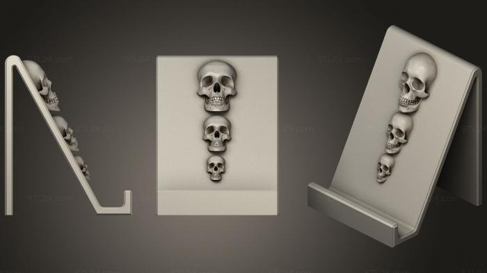 Anatomy of skeletons and skulls (Smartphone support skull, ANTM_1665) 3D models for cnc