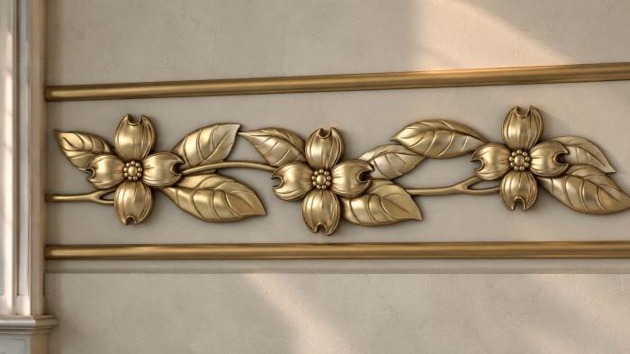 Baguette (A sprig of jasmine, BG_0810) 3D models for cnc
