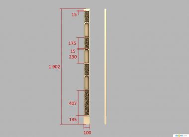 Baguette (Baguette with a border of carved gates, BG_1018) 3D models for cnc