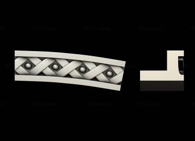 Baguette (Baguette with braid and radius fragments, BG_1019) 3D models for cnc