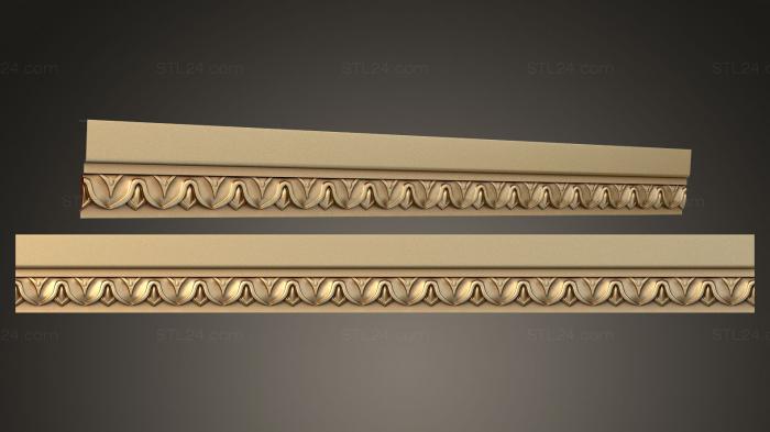 Baguette (Upper cornice with a half-opened bud, BG_1029) 3D models for cnc