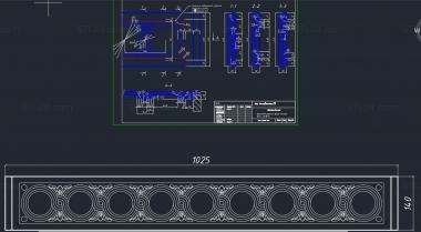 Baguette (Carved frieze on the fireplace with circles, BG_1049) 3D models for cnc