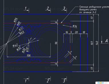 Baguette (Carved frieze on the fireplace with circles, BG_1049) 3D models for cnc