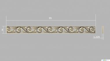 Baguette (With flowers and leaves, BG_1051) 3D models for cnc