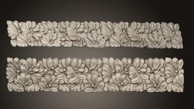 Baguette (Two facades with floral ornaments, BG_1080) 3D models for cnc