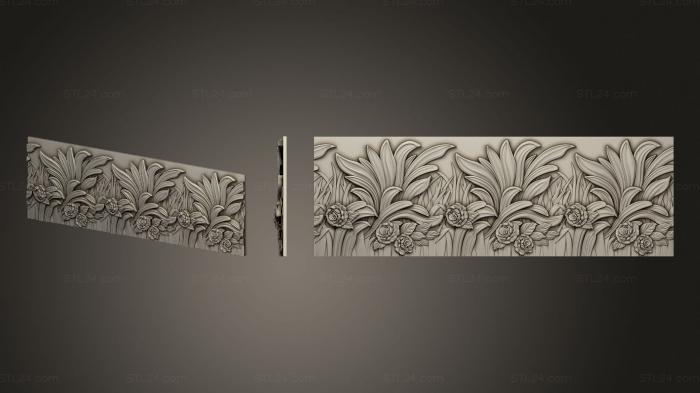 Cornice with flowers and bow 2