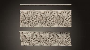 Baguette (Cornice with flowers and bow 2, BG_1082) 3D models for cnc