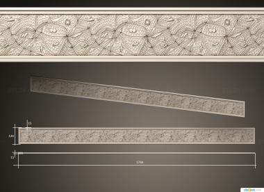 Baguette (Slotted grating, BG_1105) 3D models for cnc