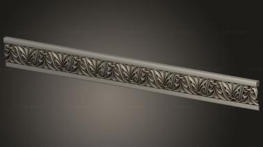 Baguette (Antique decor with concave ornament, BG_1155) 3D models for cnc