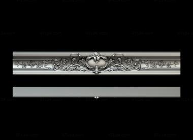 Baguette (Central part of the cornice with rich carvings, BG_1157) 3D models for cnc