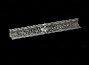 Baguette (Central part of the cornice with rich carvings, BG_1157) 3D models for cnc