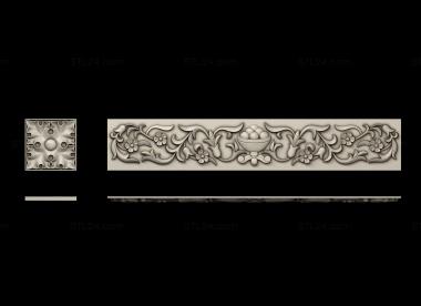 Baguette (Carved element of the fireplace portal, BG_1162) 3D models for cnc