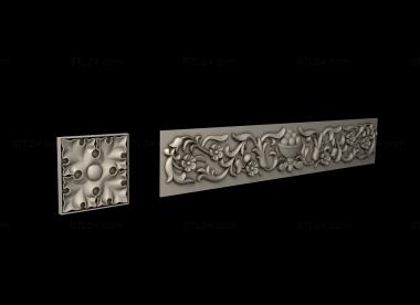 Baguette (Carved element of the fireplace portal, BG_1162) 3D models for cnc