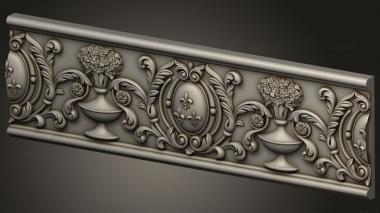 Baguette (Frieze with lilies, BG_1164) 3D models for cnc