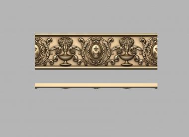 Baguette (Frieze with lilies, BG_1164) 3D models for cnc